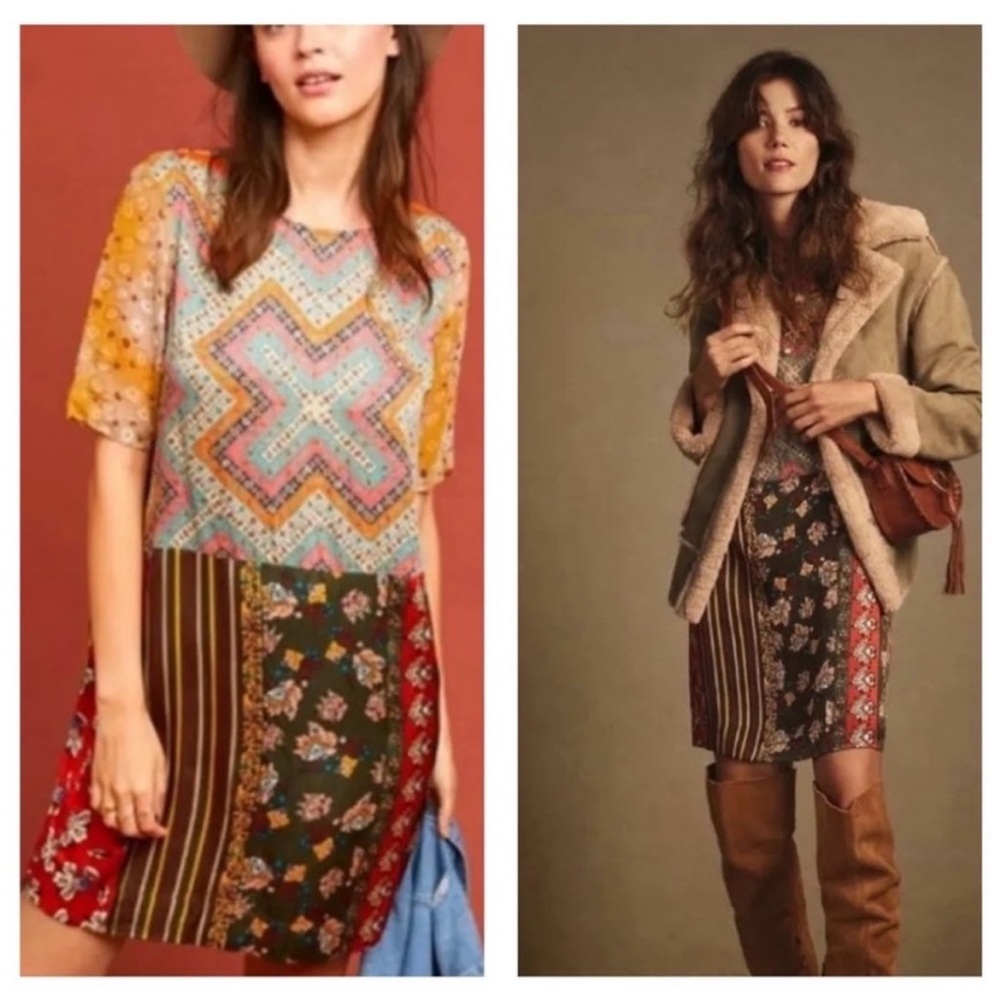 ANTHROPOLOGIE TINY ‘Anna’ Mixed Print Tunic Dress
